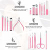 Picture of Manicure Set Professional Nail Clippers Kit Pedicure Care Tools- Stainless Steel Women Grooming Kit 18Pcs for Travel or Home (Pink)