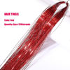 Picture of Red Hair Tinsel Kit with Tool 6pcs 1200 Strands Hair Tinsel Heat Resistant Fairy Hair Sparkling Shiny Glitter Tinsel Hair Extensions for Women Girls Kids 47Inch