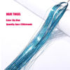 Picture of Sky Blue Hair Tinsel Kit with Tool 6pcs 1200 Strands Glitter Tinsel Hair Extensions Heat Resistant Sparkling Shiny Fairy Hair Accessories for Women Girls Kids 47Inch