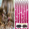 Picture of Rose Red Hair Tinsel Kit with Tool 6pcs 1200 Strands Tinsel Hair Extensions Heat Resistant Sparkling Shiny Glitter Fairy Hair for Women Girls Kids 47Inch