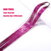 Picture of Rose Red Hair Tinsel Kit with Tool 6pcs 1200 Strands Tinsel Hair Extensions Heat Resistant Sparkling Shiny Glitter Fairy Hair for Women Girls Kids 47Inch