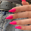 Picture of KQueenest Matte Hot Neon Pink Press on Nails Medium Almond Stiletto Gel Fake Nails Glue on Medium Pure Color Acrylic Nails Press ons Feature Protective UV Coating in 24PCS