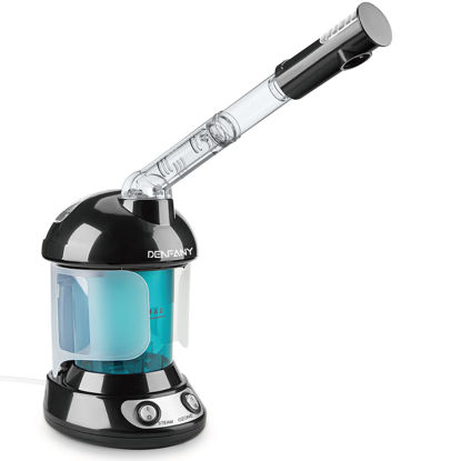 Picture of Facial Steamer - DENFANY Nano Ionic Face Steamer with Extendable 360° Rotating Arm - Portable Facial Steamer for Personal Care at Home or Salo (Black)
