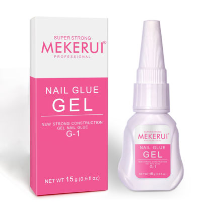 Picture of Mekerui Super Strong Nail Glue Gel (15g) for Press on Nails,Drip and Clog Proof,7S Quickly Dry Without UV Light,Long-Lasting 30+Days,Waterproof Beauty Secret Professional Salon Quality (1, Nail Glue)