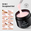 Picture of Beetles Builder Gel for Nails-10 in 1 30g *3 Colors Builder Gel Nail Kit Nail Extension Clear Nude Pink Hard Gel Sculpted Gel with Base Top Coat Nail Forms Nail Pen Nail Art Manicure Gift for Women