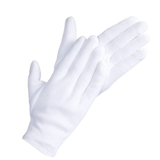 Picture of DOVORTEX 4 Pcs White Cotton Gloves, Protective Gloves for Dry Hands, Moisturizing Gloves, Inspection Gloves, Machine Washable