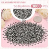 Picture of 3000PCS SS16/4mm Crystal Rhinestones (Black Diamond), Bedazzling Flatback Glass Rhinestones for Crafting DIY Nail Art Makeup Decoration, Gems Diomand Charms for Tumbler Shoes Clothing Mug