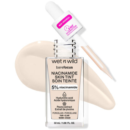 Picture of wet n wild Bare Focus Skin Tint, 5% Niacinamide Enriched, Buildable Sheer Lightweight Coverage, Natural Radiant Finish, Hyaluronic & Vitamin Hydration Boost, Cruelty-Free & Vegan - Porcelain
