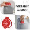 Picture of Gulfmew 36 Pcs 2.76 Inch Inspirational Compact Mirror Bulk Round Makeup Glass Mirror Personal Purse Pocket Mini Gifts for Women Galentines Coworker Teacher Graduation Friends (Red)