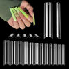 Picture of LIONVISON 504PCS NO C CURVE Clear Nail Tips for Acrylic Nails Professional, 3XL Extra Long Flat Tapered Square Nail Tips, 12 Sizes Half Cover Straight French Fake Nail Tips for Nail Salons (With Bag)