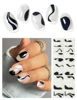 Picture of AutyaMee Semi Cured Gel Nail Strips (Black Line)-20 PCS Gel Nail Stickers | Gel Nail Wraps | UV Light Required, Salon Quality & Easy to Use