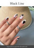 Picture of AutyaMee Semi Cured Gel Nail Strips (Black Line)-20 PCS Gel Nail Stickers | Gel Nail Wraps | UV Light Required, Salon Quality & Easy to Use