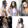 Picture of Liang Dian Pre Stretched Braiding Hair Ombre 30 Inch 8 Packs Synthetic Crochet Braids Hot Water Setting Professional Soft Yaki Texture Synthetic Hair Extensions(30 Inch 1B/Silver Grey)