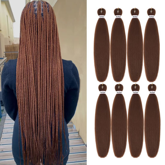 Picture of Liang Dian Pre Stretched Braiding Hair Ombre 30 Inch 8 Packs Synthetic Crochet Braids Hot Water Setting Professional Soft Yaki Texture Synthetic Hair Extensions(30 Inch 30#)