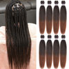 Picture of Liang Dian Pre Stretched Braiding Hair 8 Pack 36 Inch Hot Water Setting Professional Soft Yaki Texture Synthetic Hair Extensions (36 Inch (Pack of 8), 1B/30(Ombre Black to Blonde))
