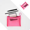 Picture of patu Mini Zipper Mesh Bags, 4" x 5", Size S / A7, 5 Pieces, Beauty Makeup Lipstick Cosmetic Accessories Organizer, Small Travel Kit Storage Pouch, Pink
