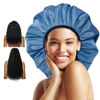 Picture of Auban Extra Large Shower Cap, Double-Layer Waterproof Reusable Satin Lining XL Shower Bonnet for Women Long Hair, Braids, Locs, perms