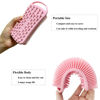 Picture of 2 PC Silicone Exfoliating Body Scrubber, 2 in 1 Silicone Body Shampoo Brush, Soft Silicone Loofah for Sensitive Skin, Shower Silicone Hair Scalp Massager, Easy to Clean, Lather Well (Black&Pink)