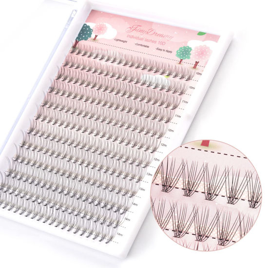 Picture of FinyDreamy 10D Lash Clusters 240pcs Individual Lash Extensions Natural Cluster Lashes 10-14mm Mix Lengths C Curl 0.07mm Thickness eyelash Individual Cluster Lashes Apply Under your Lashes(10D10-14mm)