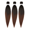 Picture of Braiding Hair Pre Stretched 14 inch 3 Packs Ombre Braiding Hair Professional Yaki Synthetic Hot Water Setting, Easy To Install Hair for Braiding Brown(14in,1B/30)