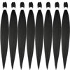 Picture of Ubeleco Braiding Hair, 48 Inch Braiding Hair Pre Stretched 8 Packs Professional Synthetic Hot Water Setting, Soft Yaki Texture, No Itch Black Braiding Hair (48in,1B)