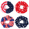 Picture of American Flag Elastic Hair Ties for Women Girls Kids Independence Day 4th of July Hair Scrunchies Red White Blue Star Patriotic USA Hair Tie Pony tails Hair Accessories
