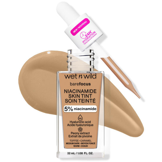 Picture of wet n wild Bare Focus Skin Tint, 5% Niacinamide Enriched, Buildable Sheer Lightweight Coverage, Natural Radiant Finish, Hyaluronic & Vitamin Hydration Boost, Cruelty-Free & Vegan - Toffee