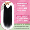 Picture of YoungSee Wire Real Hair Extensions, Jet Black Fish Line Hair Extensions, Remy Human Hair Wire Extensions, Black Wire Real Human Hair Extensions Black, Straight Hair Wire Extensions 20Inch 100G