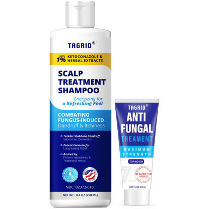 Picture of Ketoconazole Shampoo Kit for Scalp Treatment: 1% Ketoconazole Formula Dandruff Treatment - Itchy Scalp Relief, Seborrheic Dermatitis, Folliculitis Treatment, Psoriasis Shampoo - 8.4oz