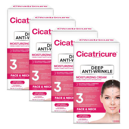 Picture of Cicatricure Anti-Wrinkle Face and Neck Cream, Anti-Aging Moisturizer, Reduces Deep Lines, Improved Skin Appearance, For Daily Use, Night Cream, 2.1oz - Pack of 4