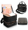 Picture of Sambois Nail Polish Organizer Bag Holds 54 Bottles (15ml/0.5 fl.oz)& Nail Lamp, PU Leather Nail Supplies Organizer with Holder& Shoulder Strap, Portable Travel Nail Kit Storage Carrying Case (Black)