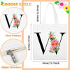 Picture of Sanuurfky Personalized Initial Canvas Tote Bag Letter Makeup Bag Monogrammed Present Bag Gift for Women Mom Bridesmaids Teacher Birthday Wedding Holiday Shopping Travel Mother Valentine's Day