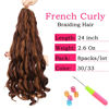Picture of French Curly Braiding Hair 24 Inch 8 Packs - Pre Stretched Bouncy Braiding Hair- Loose Wavy Braiding Hair Synthetic Hair Extensions For Black Women (24 inch 8 packs 30/33)