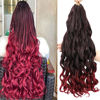 Picture of French Curly Braiding Hair 24 Inch 8 Packs - Pre Stretched Bouncy Braiding Hair- Loose Wavy Braiding Hair Synthetic Hair Extensions (24 inch 8 packs 1B/Bug)