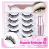 Picture of Magnetic Eyelashes with Eyeliner 5 Pairs Eyelashes Natural Look Cat Eye Lashes Magnetic Lashes with Applicator and Magnetic Eyeliner Waterproof Reusble Lashes Kit by Mavphnee