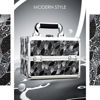 Picture of Joligrace Makeup Train Case Portable Makeup Organizer Case 2 Trays Makeup Box with Mirror Locking for Makeup Artist Nail Supplies Sewing Craft Case Modern Style