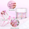 Picture of Saviland Pink Acrylic Powder - 1oz Professional Colored Acrylic Nail Powder, Color Acrylic Powder for Nails Extension 3D Nail Art Carving, No Need Nail Lamp