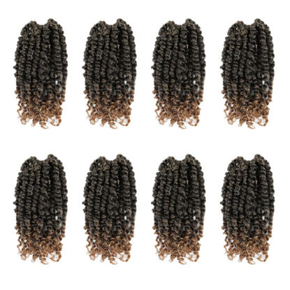Picture of The BOHOBABE Pre-twisted Passion Twist Crochet Hair 6 Inch Short Pre-looped Crochet Passion Twist Braiding Hair 8 Packs (T27)