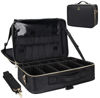 Picture of Relavel Makeup Case Large Makeup Bag Professional Train Case 16.5 inches Travel Cosmetic Organizer Brush Holder Waterproof Makeup Artist Storage Box, 3 Layer Large Capacity, with Adjustable Strap