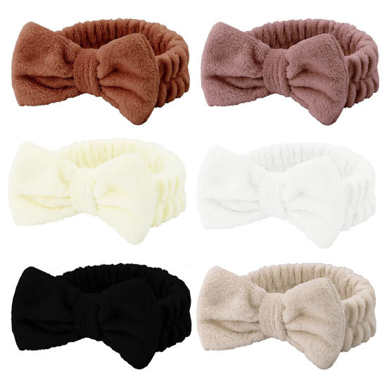 Picture of Casoty 6 Pcs Soft Coral Fleece Headbands for Makeup, Facial Care, Shower and Yoga