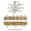 Picture of Beadsland Rhinestones for Makeup,8 Sizes 2500pcs Gold Flatback Rhinestones Face Gems for Nails Crafts with Tweezers and Wax Pencil,Metal Sunlight,SS4-SS30