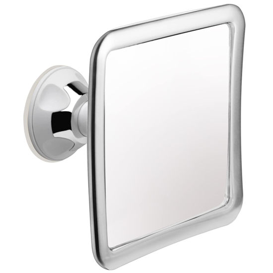 Picture of MIRRORVANA Fogless Shower Mirror for Shaving with Upgraded Suction, Anti Fog Shatterproof Surface and 360° Swivel, No Magnification, 6.3" x 6.3" (Chrome)