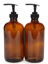 Picture of Vivaplex, 2, Large, 16 oz, Empty, Amber Glass Bottles with Black Lotion Pumps
