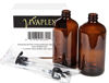 Picture of Vivaplex, 2, Large, 16 oz, Empty, Amber Glass Bottles with Black Lotion Pumps