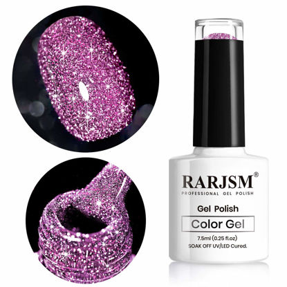 Picture of RARJSM Glitter Gel Nail Polish Light Purple Nail Polish Soak Off Nail Art Manicure Gifts for Women Nail Gel Color DIY at Home UV LED Lamp Required RAR88