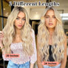 Picture of ALXNAN Clip in Hair Extension,Long Wavy Blonde Hair Extensions, 24 Inch 4PCS Thick Hairpieces Fiber Double Weft Hair for Women