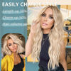Picture of ALXNAN Clip in Hair Extension,Long Wavy Blonde Hair Extensions, 24 Inch 4PCS Thick Hairpieces Fiber Double Weft Hair for Women