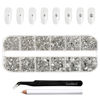 Picture of Beadsland Rhinestones for Makeup,8 Sizes 2500pcs Crystal Flatback Rhinestones Face Gems for Nails Crafts with Tweezers and Wax Pencil,Clear,SS4-SS30