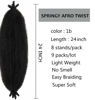 Picture of Kossys 8 Packs Springy Afro Twist Hair 16 INCH Pre-fluffed Naturaly Twist for Protective Styling Marley Crochet Twist Braiding Hair for Black Women (22inch, Black)