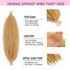 Picture of Kossys 8 Packs Pink Springy Afro Twist Hair 16 inch Pre-Separated Marley Twist Braiding Hair Soft Synthetic Crochet for Distressed Faux Locs Spring Twist Hair Extensions for Women(16inch, 27/613)